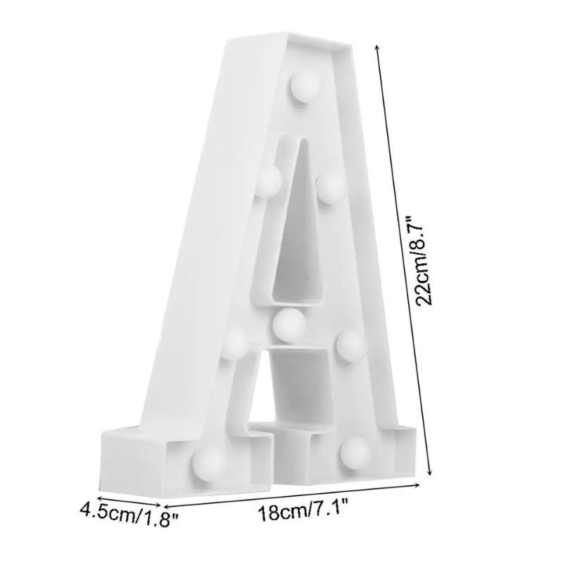 LAMPU HURUF A-Z BESAR TINGGI 22 CM