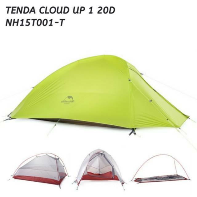TENDA CAMPING OUTDOOR CLOUD UP 1 20D NATUREHIKE ULTRALIGHT TENT NH15T001-T