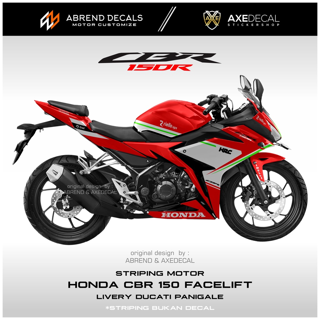STRIPING CBR 150R FACELIFT LIVERY DUCATI PANIGALE / STIKER MOTOR HONDA CBR 150 DESIGN CUSTOM STOCK D