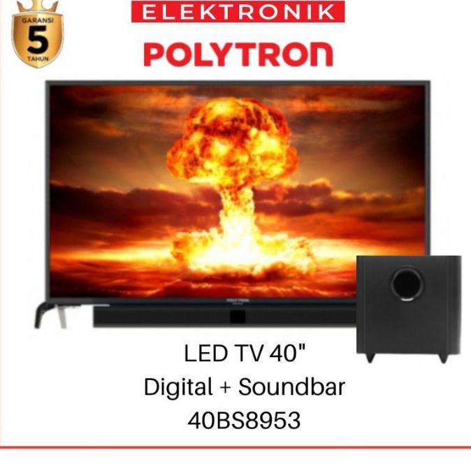 LED TV 40 INCH CINEMAX SOUNBAR DIGITAL TV POLYTRON PLD 40BS8953