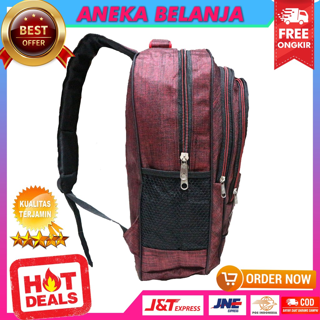 Tas Alfito Rumput Coklat Merah Backpack SD SMP SMA Kuliah Seminar Diklat Berkualitas