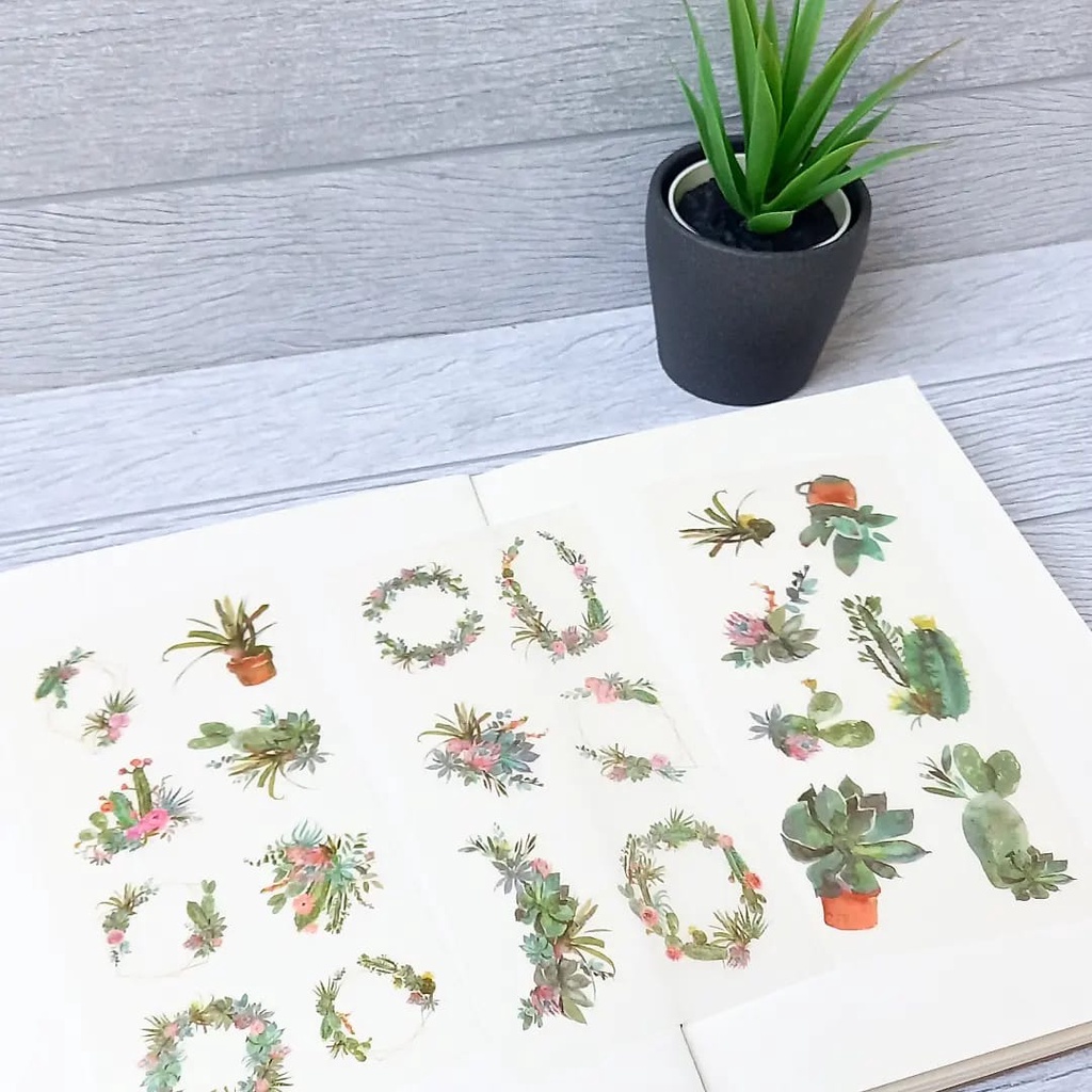 

PAPERIKO Green Plants Sticker / Stiker Journal Bujo Planner