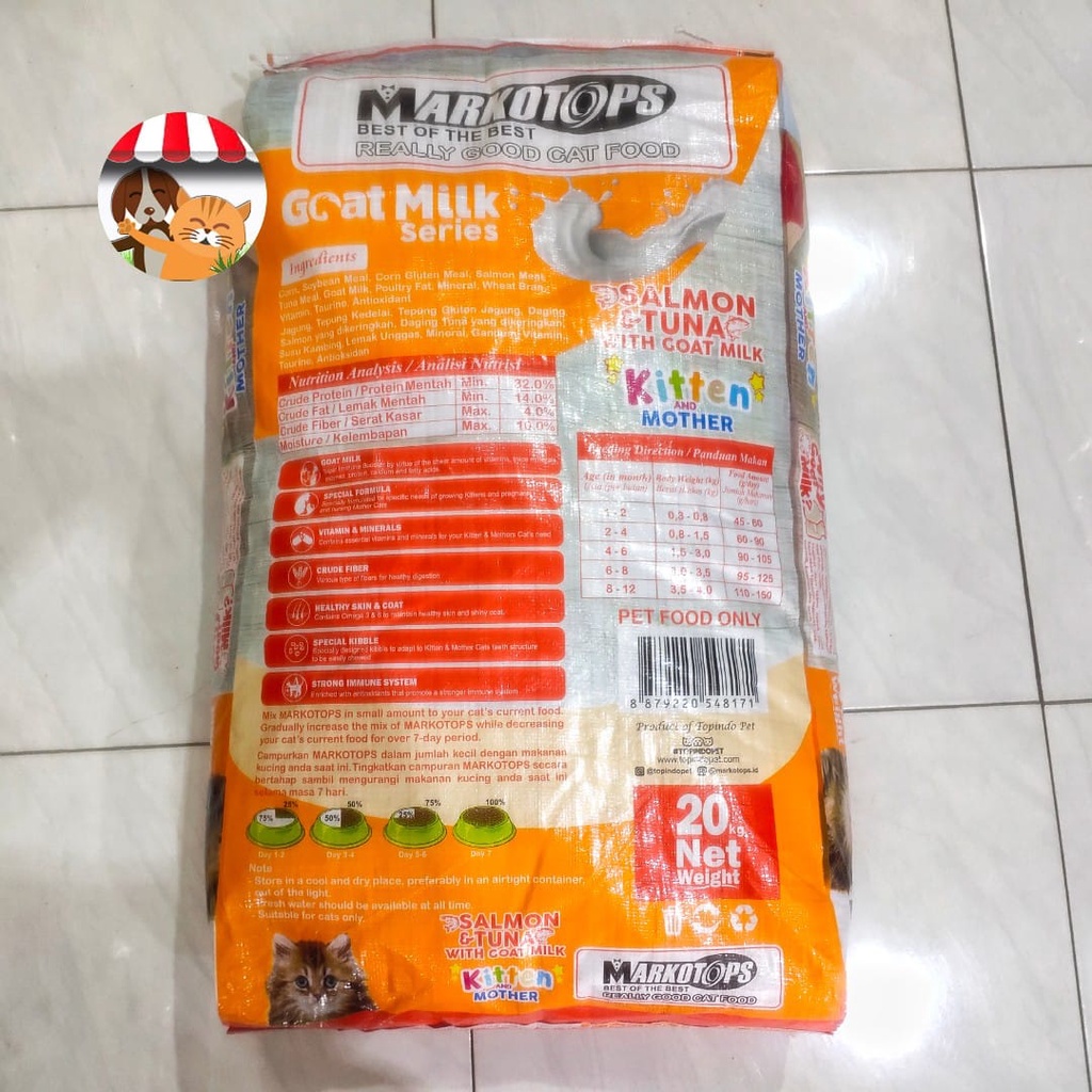 Markotops Kitten And Mother Salmon Tuna 20kg - Makanan Kucing