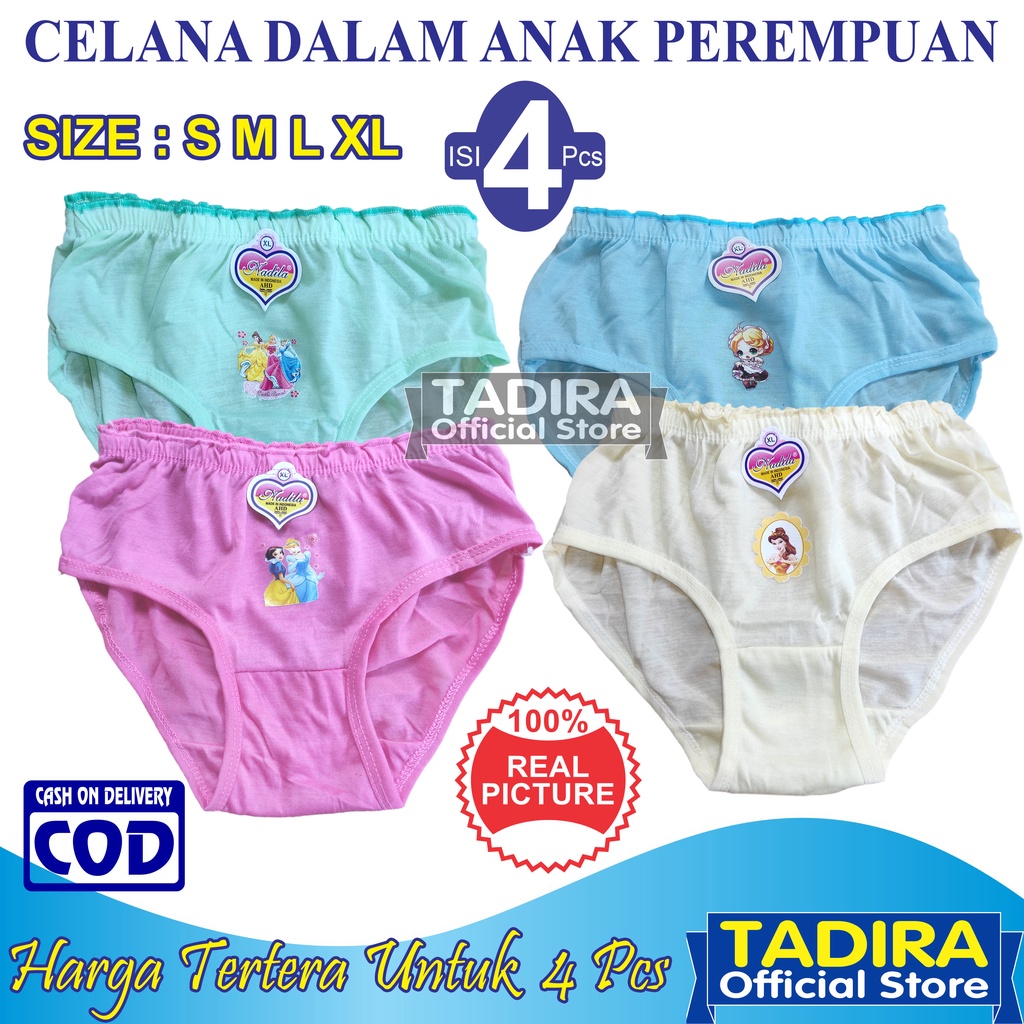 4 Pcs Celana Dalam Anak Perempuan Pakaian Dalam Anak Cewek TADIRA Store