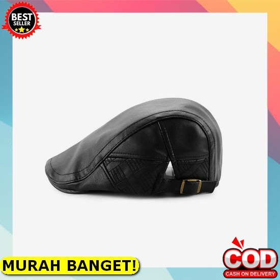 Cod Topi Snapback Polos Hitam,Topi Hiphop Pria,Topi Termurah Bahan Premium Topi Pet Kulit Pria Topi 