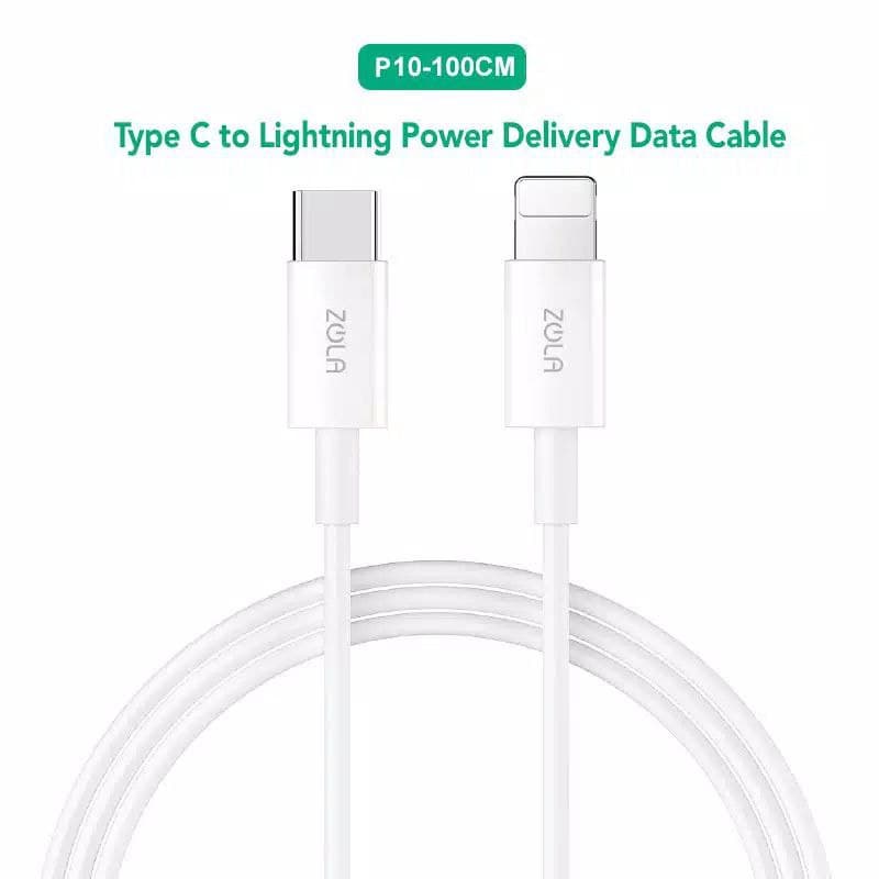 Zola P10 Kabel Data Type-C To Lightning PD 18W 100cm Fast Charger 2,4A