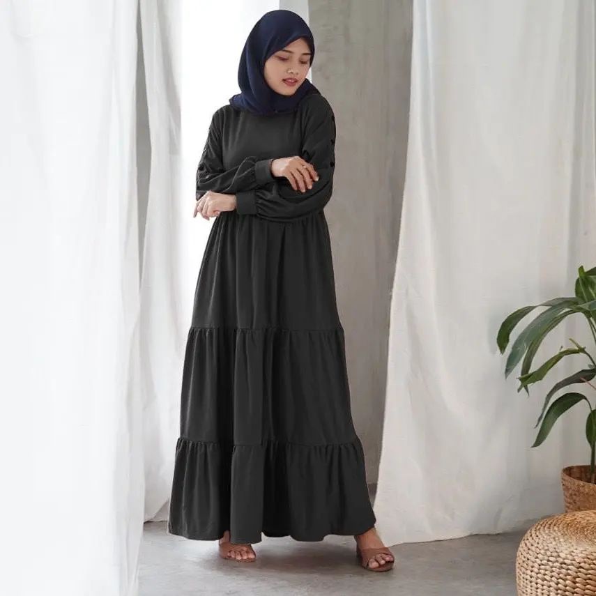 Nero Maxi / Gamis Cindy Black White / Gamis Devi Maxi Dress Rempel-Hitam