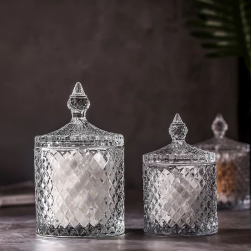 Crystal Glass SLIM 250 ml  Glass Candle and Sugar Jar Wadah Kaca Kristal Lilin Permen Aromatic