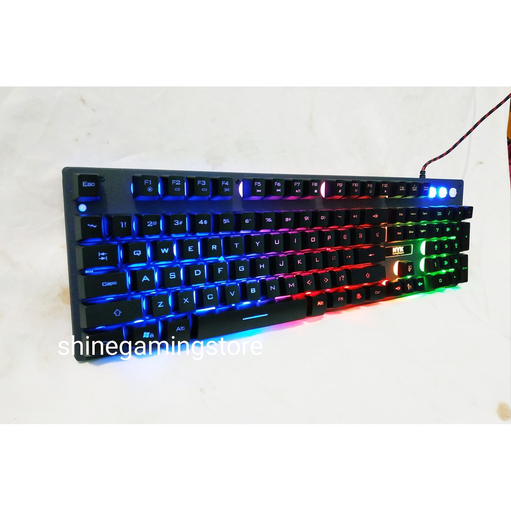 NYK Nemesis Keyboard Gaming KR-201 RGB Game Master KR201 Metal Plate