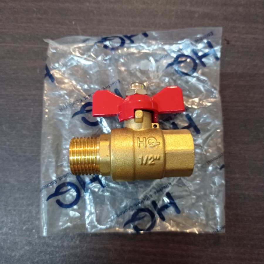 BALL VALVE MALE FEMALE BRASS HQ 1/2 INCH