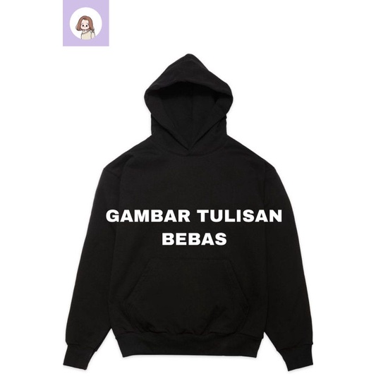 Jaket Hoodie CUSTOM non zipper resleting jacket BEBAS GAMBAR KIRIM VIA CHAT katun baby terry cotton 