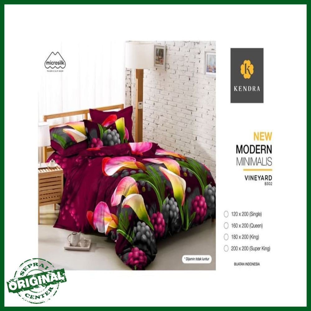 SEPRAI KENDRA / SPREI KENDRA VINEYARD No.1 KING 180 SEPRAI UNGU BUAH ANGGUR DAUN TULIP