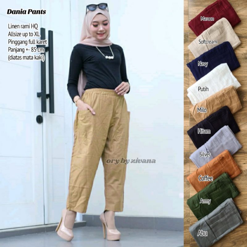 CELANA KULOT LINEN 7/9 XL (DIATAS MATA KAKI)