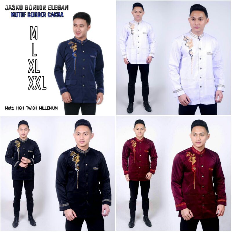 JASKO JAS KOKO BORDIR WARNA NAVY HITAM MERAH DAN PUTIH