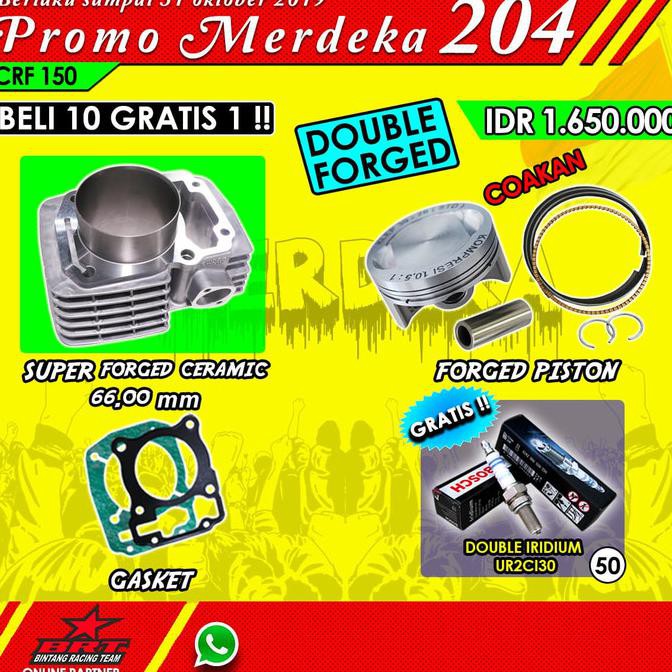 Paket Bore Up BRT 66mm Ceramic Honda CRF 150