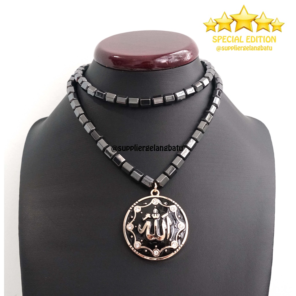 BLACK JADE GANNAMYONG SPECIAL ALLAH PERMATA SWAROVSKI AZHIKRA merah