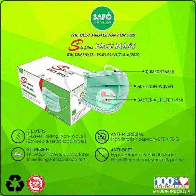 masker karet 3ply s plus masker hijab s plus sehats5 Buru Order