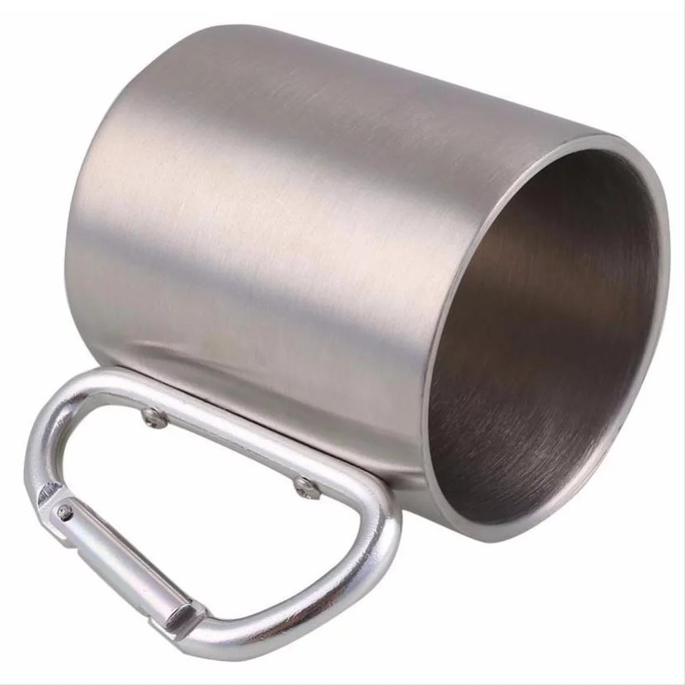 Gelas Camping Carabiner - Mug Double Wall Stainless Steel