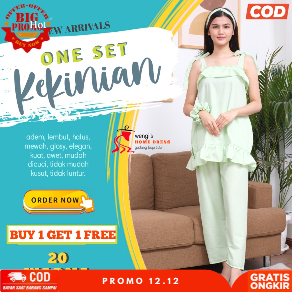 baju daily one set setelan stelan piyama sleepwear tie dye tidur hamil wanita  dewasa kekinian jumbo