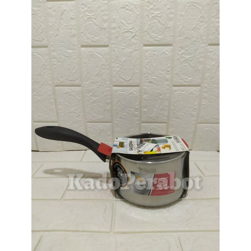 Panci saucepan stainless 16 cm- panci mie tebal- panci sup tebal