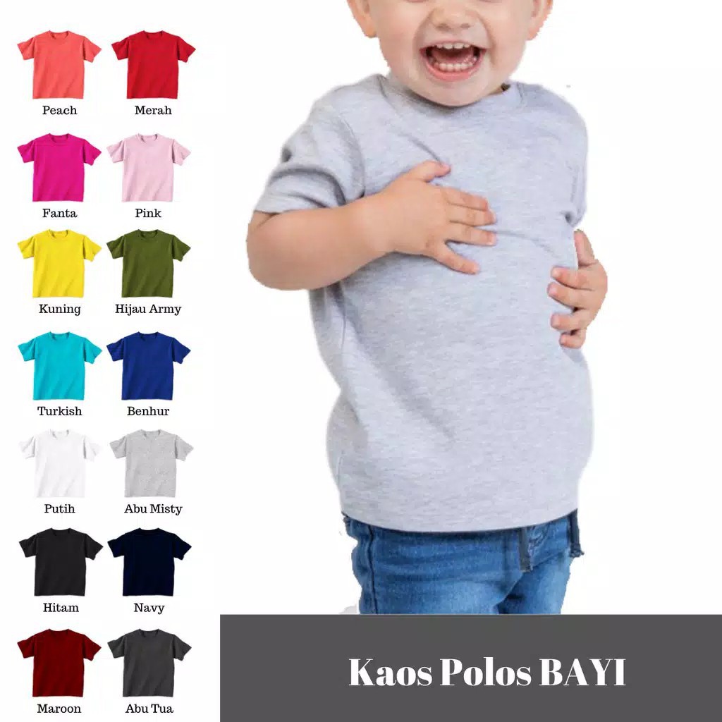 NUZ plazababyku E5 KAOS POLOS ANAK ADEM NYAMAN BAHAN KATUN KAOS ANAK MURAH 1-4 TAHUN