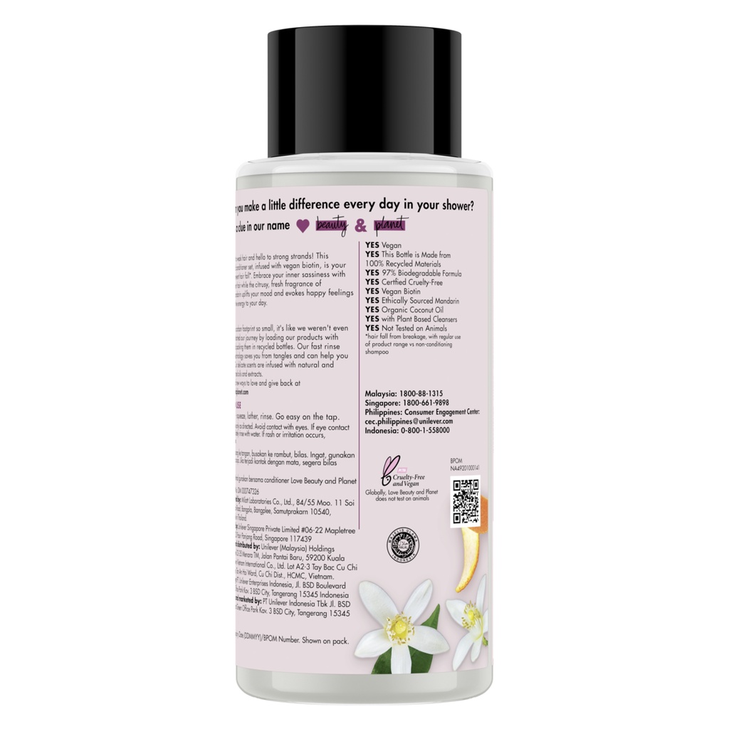 Love Beauty & Planet Strong & Radiant Vegan Biotin Anti Hair Fall Shampoo 400ML-2
