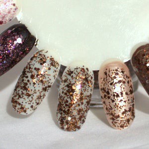 Glitter set pot 12 warna deep bronze cooper warna kalem hiasan slime ombre swarovski nail kutek