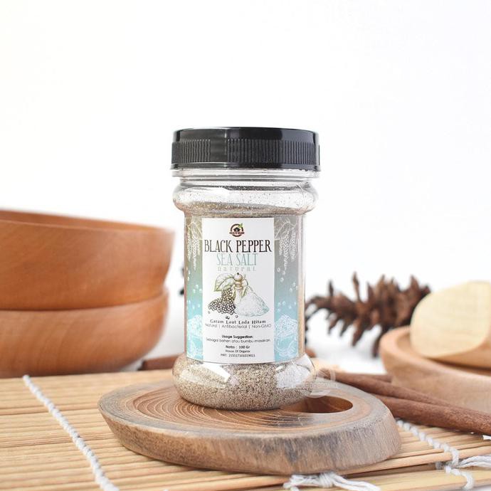 

House Of Organix Black Pepper Sea Salt ( Garam Laut Lada Hitam )100 Gr