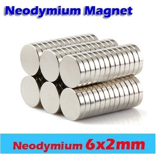 6x2mm Strong Magnet Neodymium 6x2mm Silinder N52 Bulat Coin Koin Silinder Diameter 6mm Tebal 2mm