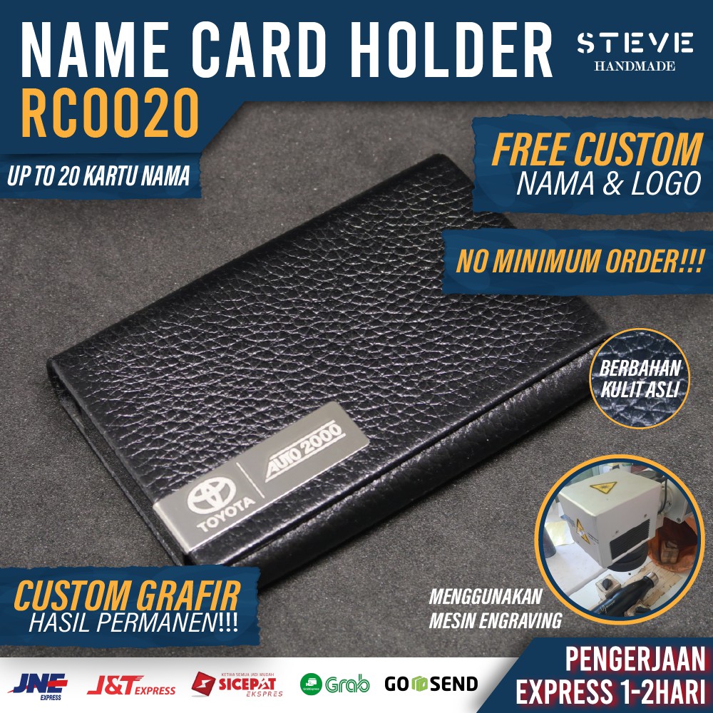 Dompet Kartu Nama Tempat Kartu Nama Name Card Holder RC0020 Genuine Leather Custom