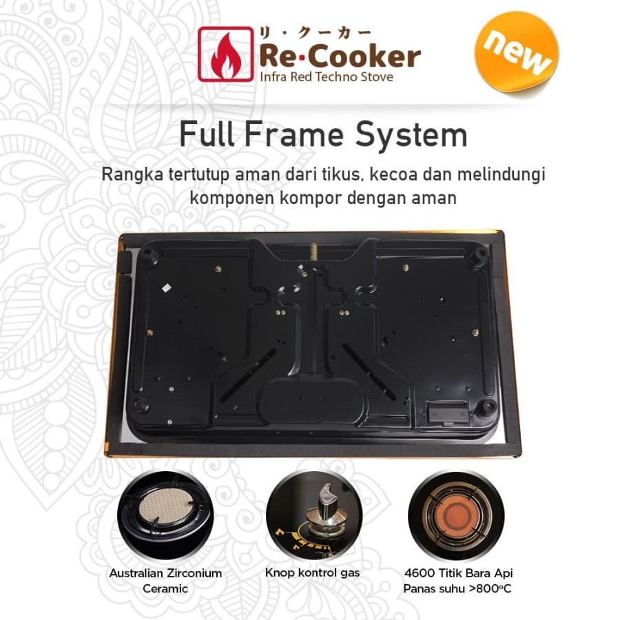 Kompor Gas Kaca/Infra Red Cooker Glass RB Techno Stove RS-IR2