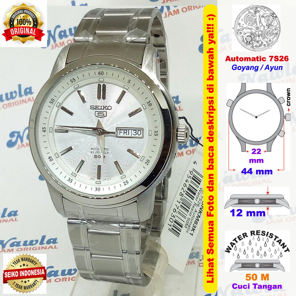 Seiko 5 Classic SNKM83K1 Automatic White Dial - Jam Tangan Pria SNKM83