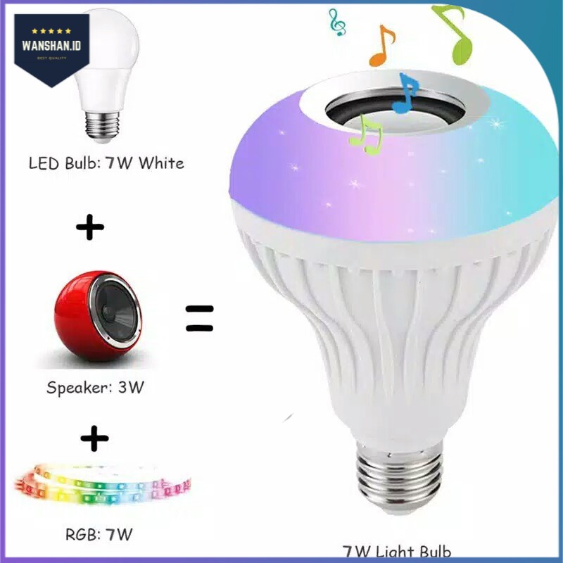 [WS] Lampu Bohlam  RGB Musik Bluetooth 2 in 1 - Lampu Speaker LED/ Lampu Disco - 9 Watt plus Remote