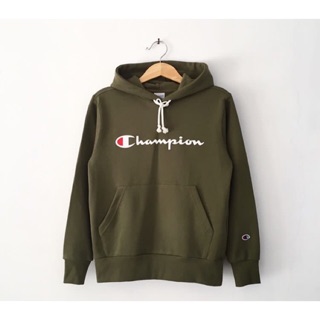 champion hoodie olive green