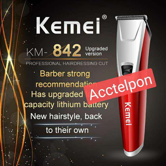 Clipper Kemei KM-842 Alat Mesin Cukur Rambut,Kumis,Jenggot Sistem Cas