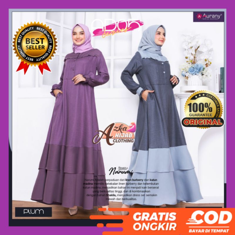 GAMIS AURANY TERBARU AD 05 / BAJU GAMIS TERBARU 2022 / GAMIS REMAJA / GAMIS SERAGAM / DRESS MUSLIM R