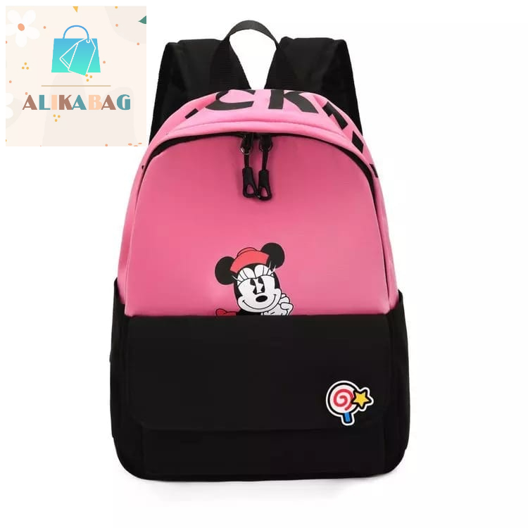 ALIKA BAG - Tas Ransel Anak Unisex New Contrast Color Waterproof Nylon Women's Backpack