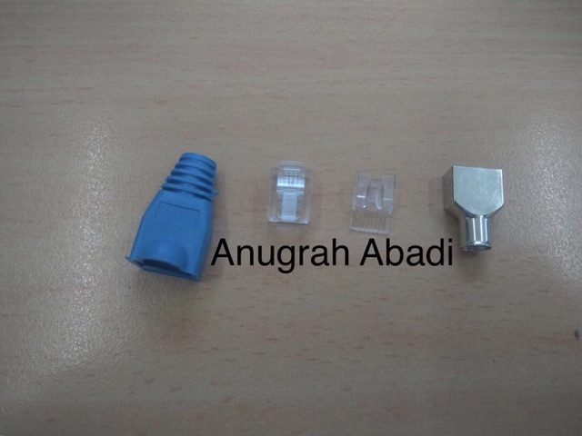 SUPER MURAH 1 SET KONEKTOR AMP COMMSCOPE RJ45 CAT6 + PLUGBOOT ORIGINAL