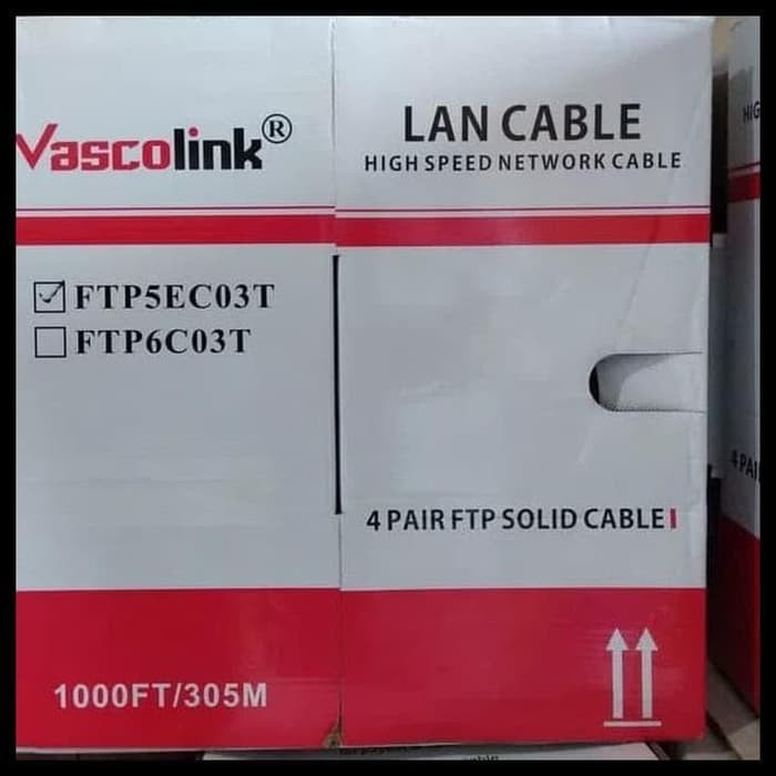 Eceran Outdoor Kabel LAN Vascolink FTP Cat.5e CCA 305m Black | Cat5e