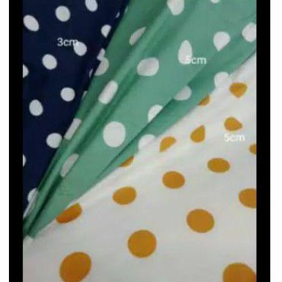 Kain Katun Jepang Motif Polkadot Kuning Mint Navy Merah Putih Bahan Setelan Piyama Anak