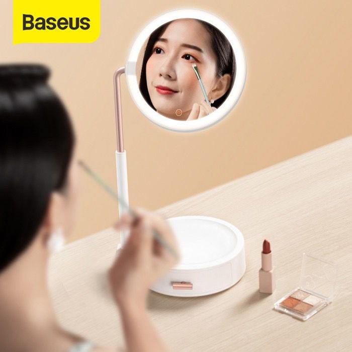 Baseus Mirror LED Ring light with Storage Box - Lampu Makeup Portable with Touch Button