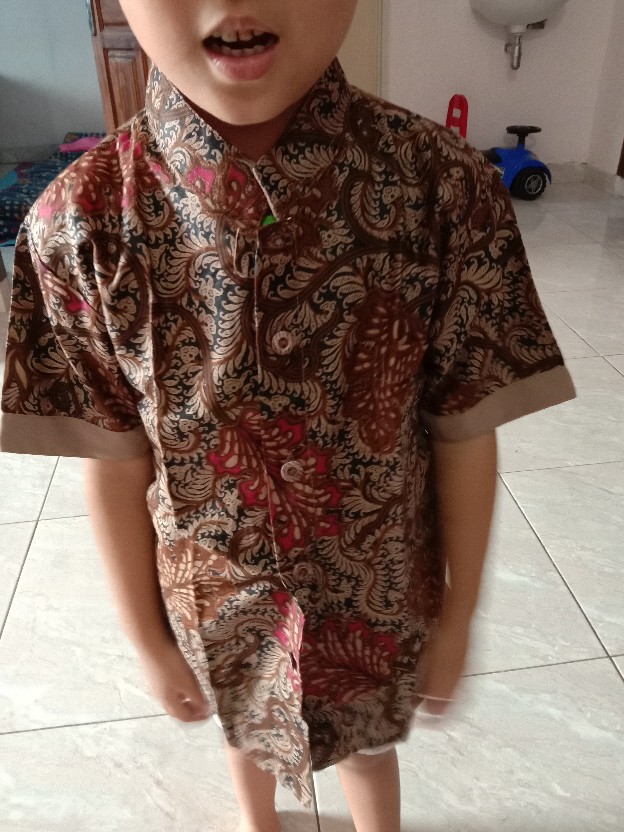 Imut Batik Anak & Ayah Daun Serit Baju Batik Anak Cowok Kemeja Batik Anak Batik Anak Laki-laki