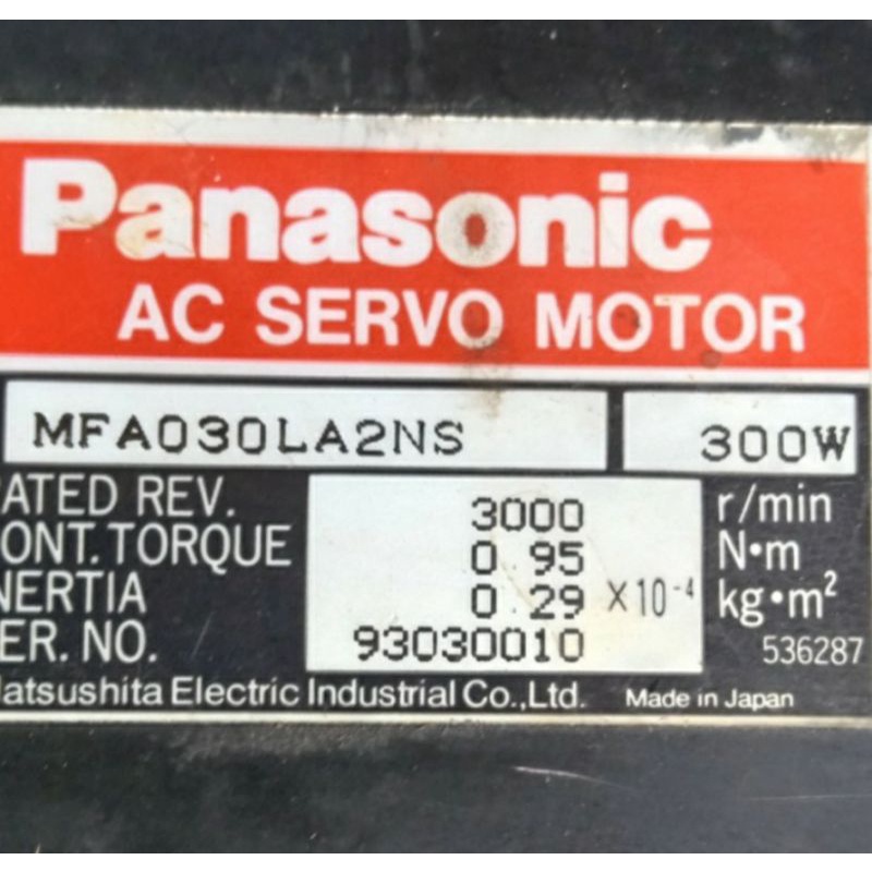 SET AC SERVO PANASONIC 300W 3000RPM PLUS DRIVER