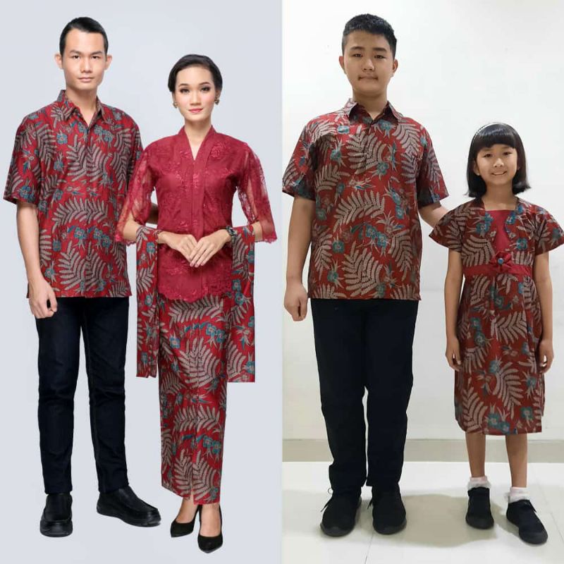 Couple Kebaya Brokat Modern Seragam Batik Natal Keluarga Family Dress Anak Gereja Baju Kantor Kondangan Kekinian Rosita Navy Jumbo