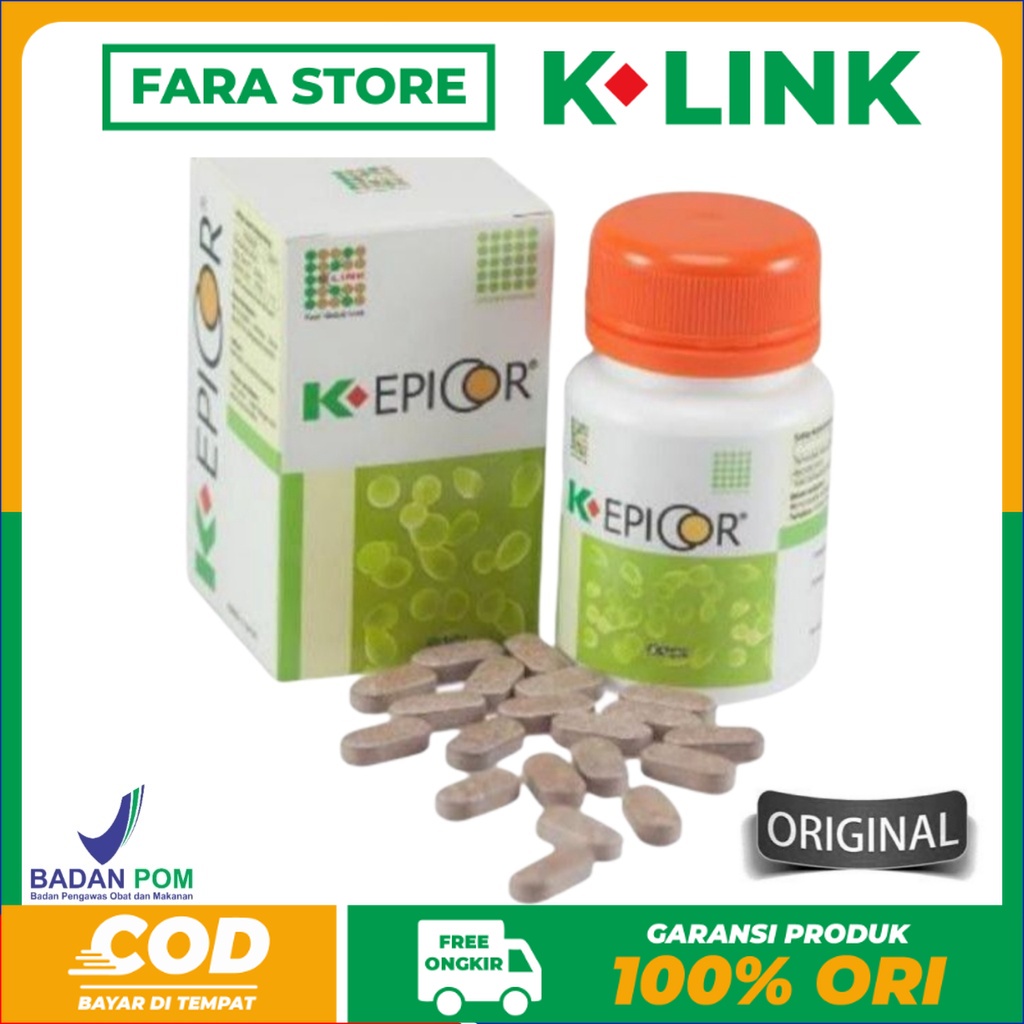 

[COD] K EPICOR K-LINK SUPLEMEN KEKEBALAN TUBUH ISI 30 KAPLET