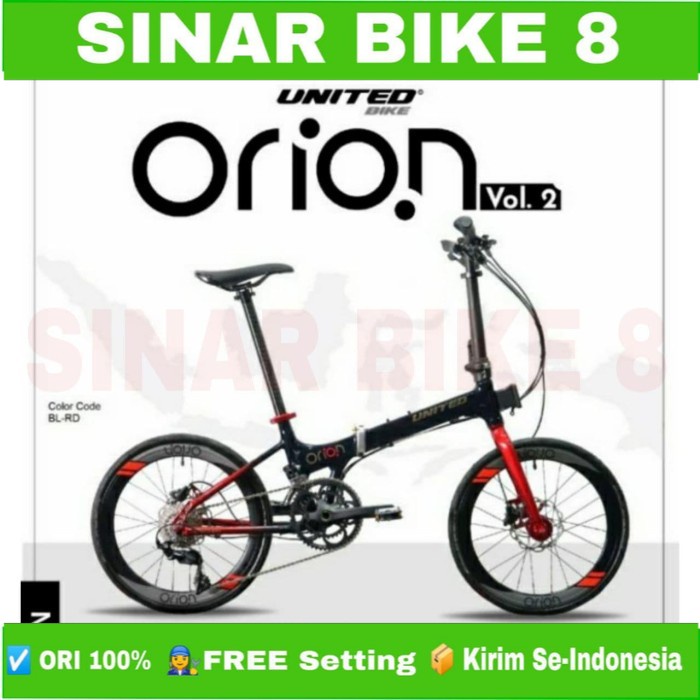 Sepeda Lipat Ukuran 20 Inch UNITED ORION VOL 2 Shimano 105 2x11 Speed Hidrolk