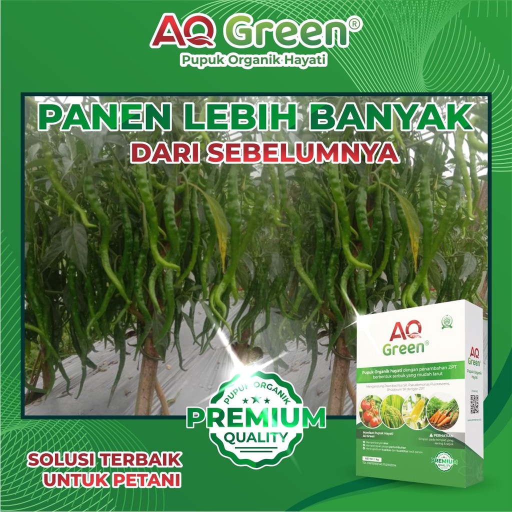 AQ GREEN ORIGINAL 100% - Pupuk Organik AQ GREEN Asli Barcode - Pupuk Penyubur Tanaman dan Pelebat Bu