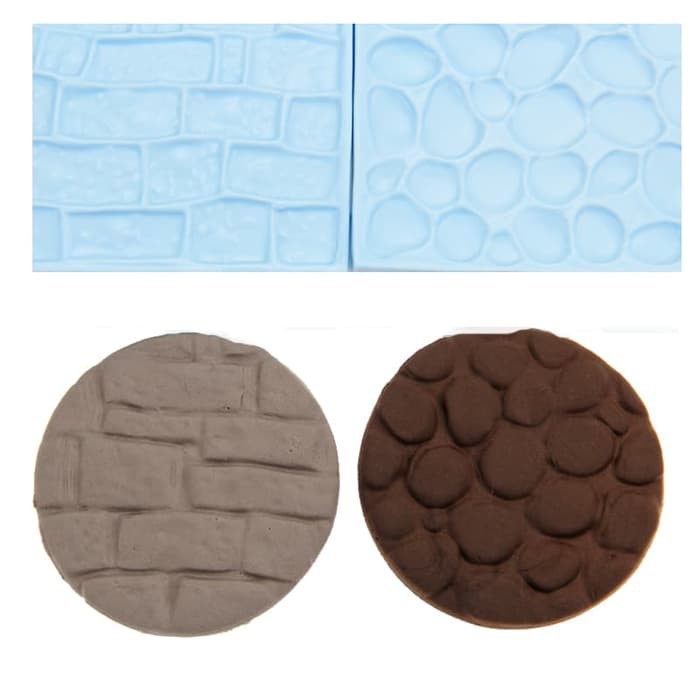 Texture Fondant Silicone Mat - Rock &amp; Stone Wall (2pcs)