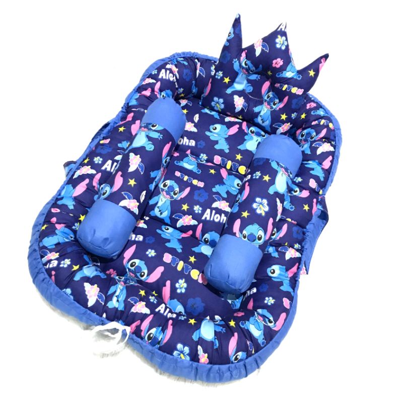Babynest 1 Set Kelambu Plus Bed Cover Motif Stitch Tempat Tidur 1 Set Bayi Baru Lahir Termurah Berku