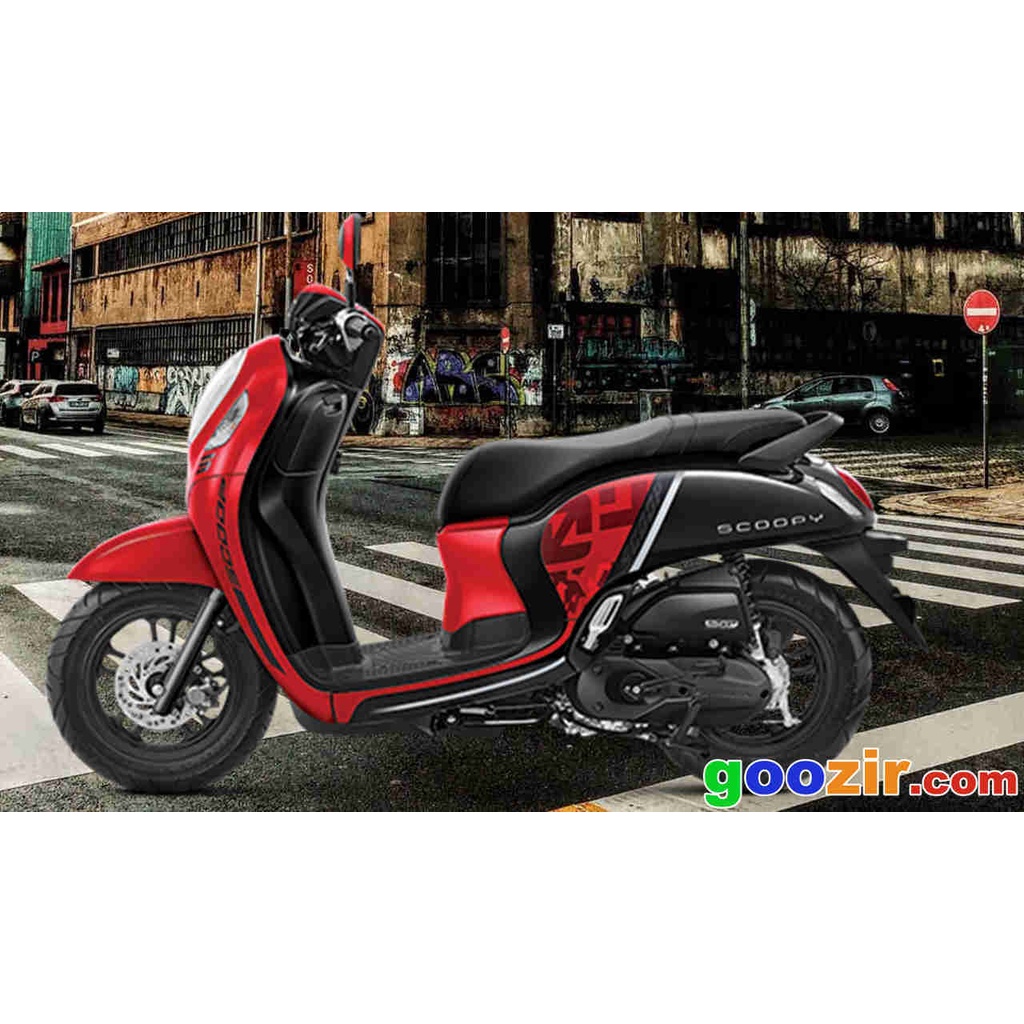 Sticker Motor Honda Scoopy Sporty 2021 Warna Merah